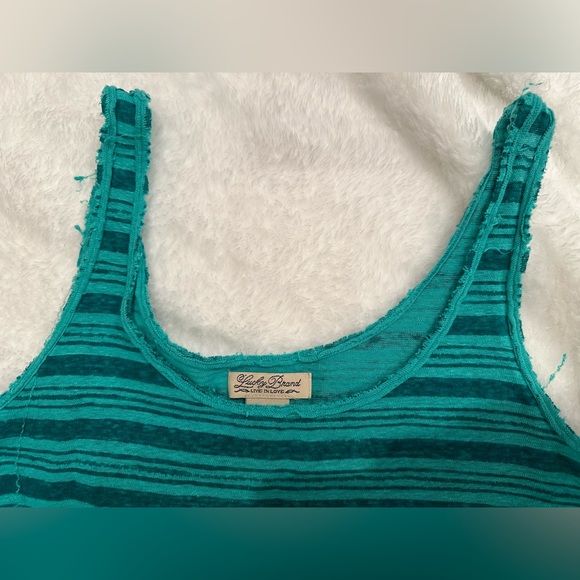 Lucky Brand raw edge stripe tank size xs - Picture 2 of 5